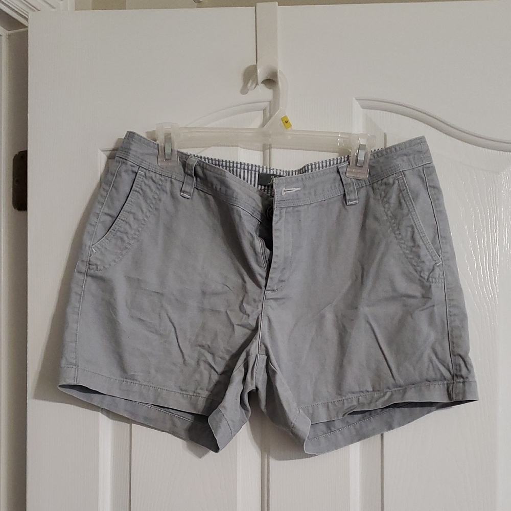 Natural Reflections Gray Shorts with Striped Waistband